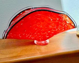 Red Blown Glass Napkin Holder