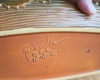 Roseville Pottery - Green Russet Handled Planter - 416-12