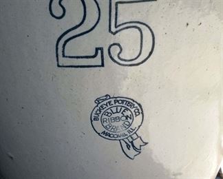 25 Gallon Buckeye Pottery Co - Blue Ribbon Brand Crock