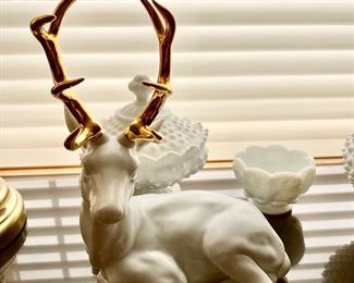 White Ceramic Stag Figurine