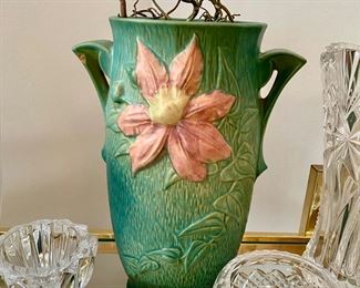 Roseville Pottery - Green Clematis Vase -112-12