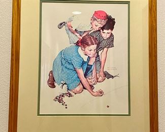 Norman Rockwell Print of Marble Champion