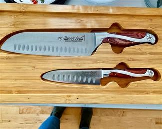 Pair of Hammer Stahl Knives in Bamboo Case - Executive Chef Series