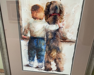 Framed and Matter Watercolor - Can We Go Too? by Francis Felling