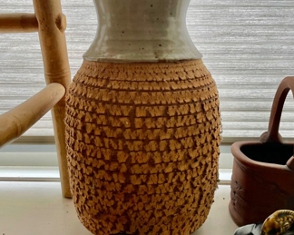 Two Toned Textured Pottery Vase