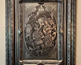 Framed Embossed Copper Qalamzani (32"H x 24"W x 2"D)