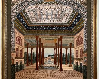 Framed Tabriz Temple Rug (46-1/2"H x 38"W x 3"D)