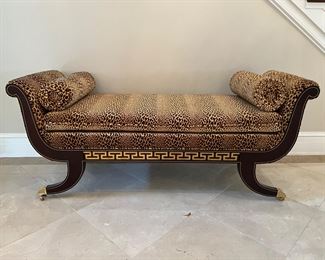 Kindel Furniture 1138 Settee with Animal Print Pattern (64"W x 23"D x 26"H)