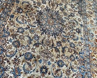 Persian Isfahan Pictorial Silk & Wool Rug (7'8"L x 5'W)