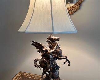 Reproduction Spelter Lamp of Perseus & Pegasus by Emile L Picault