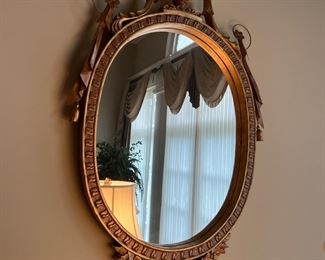 Oval Gilded Wall Mirror With Accents (47"H x 28"W x 2.5"D)(pr)