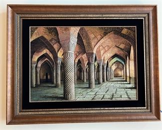 The Vakil Mosque Framed Tabriz Rug (47"W x 29"H)