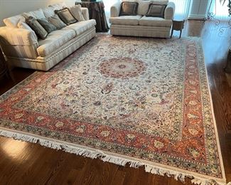 Persian Tabriz Silk & Wool With Cotton Foundation Rug (13'L x 10'W)