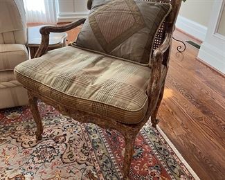 French Provincial Caned Armchair