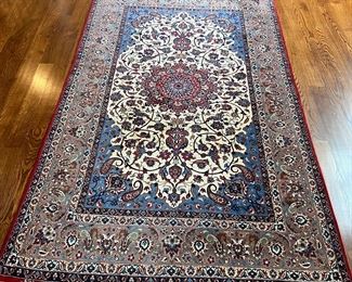 Persian Isfahan Silk & Wool Rug (8'5"L x 5'W)
