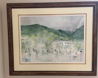Framed Original Watercolor on Paper Signed by Unknown