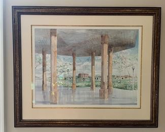 Framed Original Watercolor on Paper Signed by Unknown