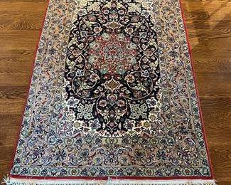 Persian Isfahan Silk & Wool Rug (5'8"L x 3'7"W)