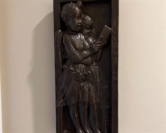 Reproduction of Italian Relief of Two Musicians / Wood