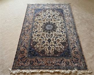 Persian Isfahan Silk Rug (7'9"L x 3'3"W)