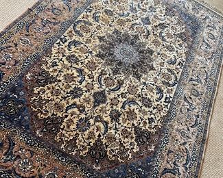 Persian Isfahan Silk Rug (7'9"L x 3'3"W)