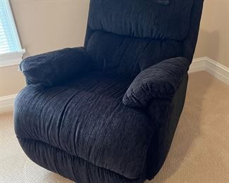 Black Plush Reclining Armchair