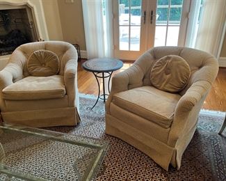 Upholstered Beacon Hill By Kindel Furniture Swivel Armchairs (33"W x 36"D x 30"H)