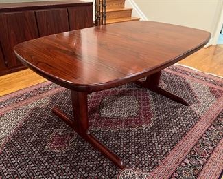 Skovby Rosewood Mid-Century Dining Table (65"L x 39"W x 29"H / 2 Leaves 19-3/4"L)
