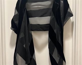 Women's Black See-Through Shawl