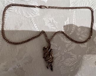 Sterling Silver Necklace With Sterling Silver Girl Pendant