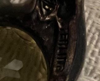 Sterling Silver With Stone Duck Pin