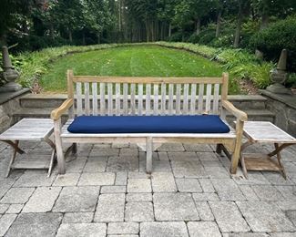 Infinita Teak Bench(pr) With Matching Infinita Teak Side Table(3pc)