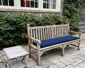 Infinita Teak Bench(pr) With Matching Infinita Teak Side Table