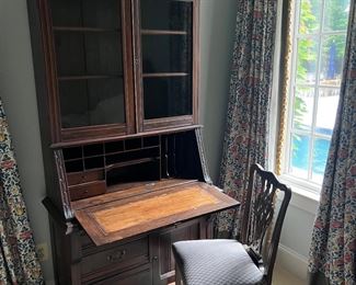 Eastlake 3 Door / Drawer Secretary With Accent Side Chair