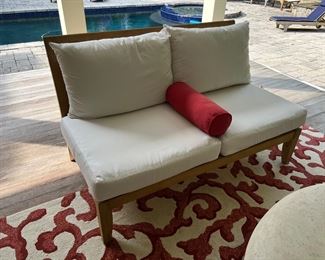 Kingsley-Bate Ipanema Armless Outdoor Patio Settee With Custom Sunbrella Cushions (pr)