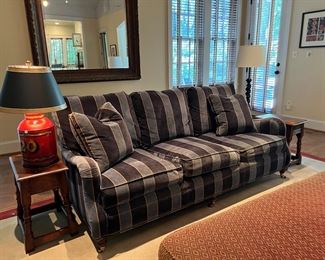 Vanguard Furniture Upholstered Striped Sofa (78"W x 35" Back H x 19" Seat H)