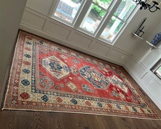 Hand-Knotted Wool Pile Geometric Tribal Kazak Rug  (13'W x 16'L)