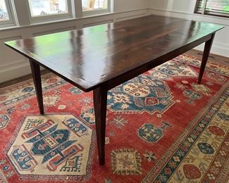 Farmhouse Style Dining Table with Tapered Legs & Breadboard Edge (40-1/2"W x 80-1/2"L x 30-1/2"H)