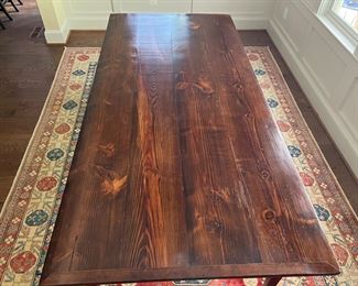 Farmhouse Style Dining Table with Tapered Legs & Breadboard Edge (40-1/2"W x 80-1/2"L x 30-1/2"H)