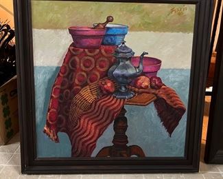 Framed Oil on Canvas by Dennis Flavin 96'