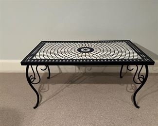 Mosaic Top Metal Based Coffee Table (36"W x 20"D x 17"H)