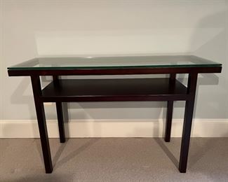 Orbit Metal Base & Thick Glass Top Rectangular Console Table (48"W x 16"D x 29-1/2"H)