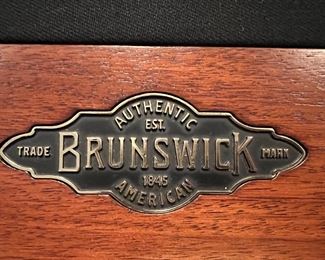 Brunswick Black Felt, Matte Black Greenbriar II 8ft Billiards Table With Cues