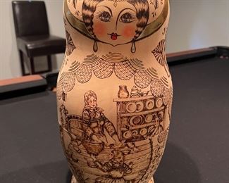 Signed & Handcrafted Cork Matryoshka Dolls