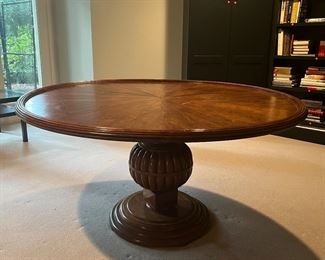 Round Wood Pedestal Dining Table (60"D x 30-1/2"H) 
