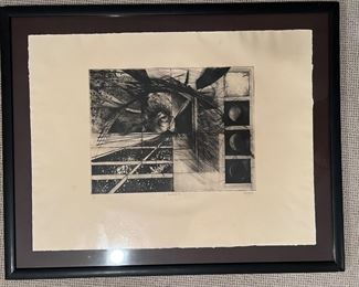 Framed Lithograph "Astrology II" Signed by Santiago Carbonell 4/5