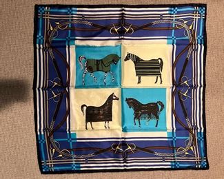 Hermes Silk Scarf With Horses
