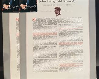 Matted Inaugural Address of JFK with Photo (pr)