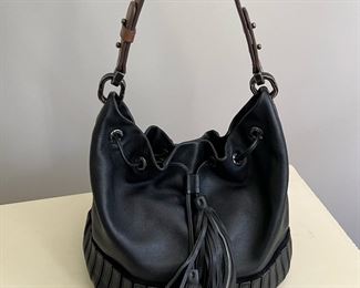 Anya Hindmarch Black Bucket Leather Rhodes Drawstring Bag