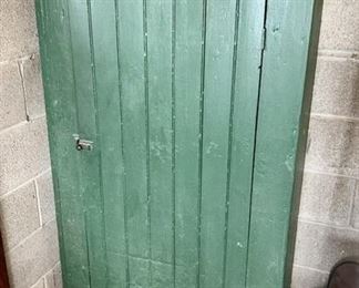 Primitive green painted cupboard